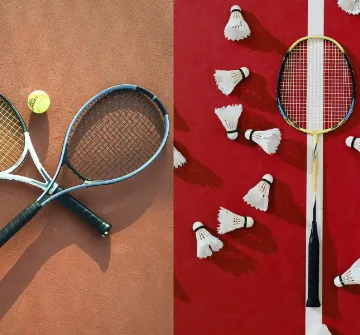 Ilustrasi raket bulutangkis dan tenis. &copy; Omer Derinyar/SHVETS Production/Pexels.com